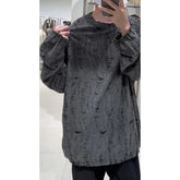 Hearujoy Hole Long Sleeved T-shirt Men Fashion Retro Round Neck T Shirt Men Japanese Streetwear Hip-hop Loose Ripped T Shirt Mens Top